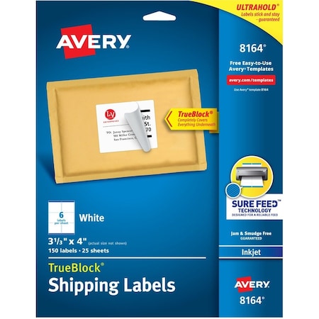 Avery Label, Inkjt, Shpng, 3.5X4, 150 AVE8164